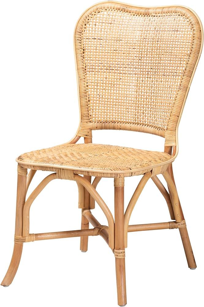 Baxton Studio Irene Natural Rattan Dining Chair, One Size | Amazon (US)