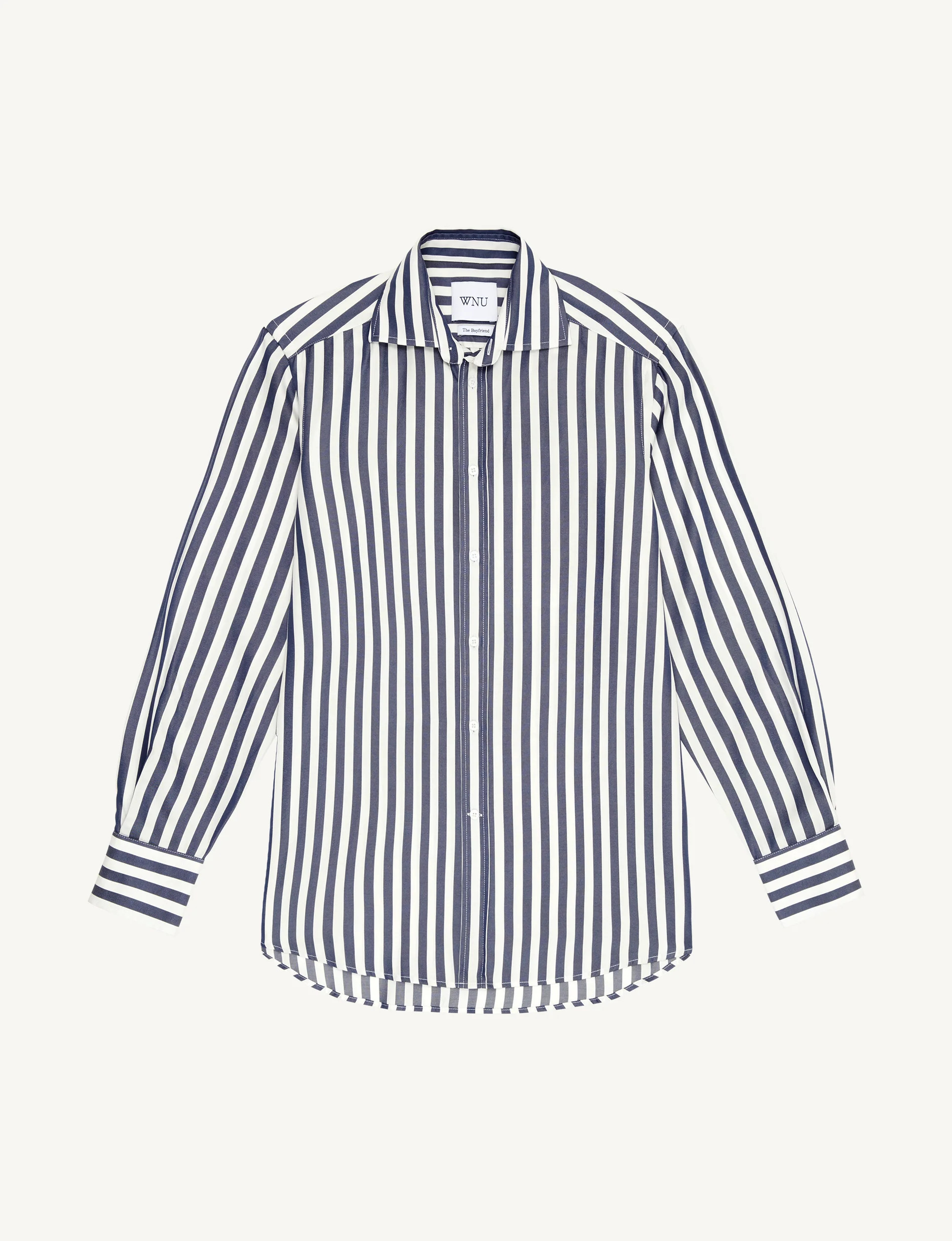 The Boyfriend: Tencel™ Lyocell, Navy Blue Stripe | With Nothing Underneath