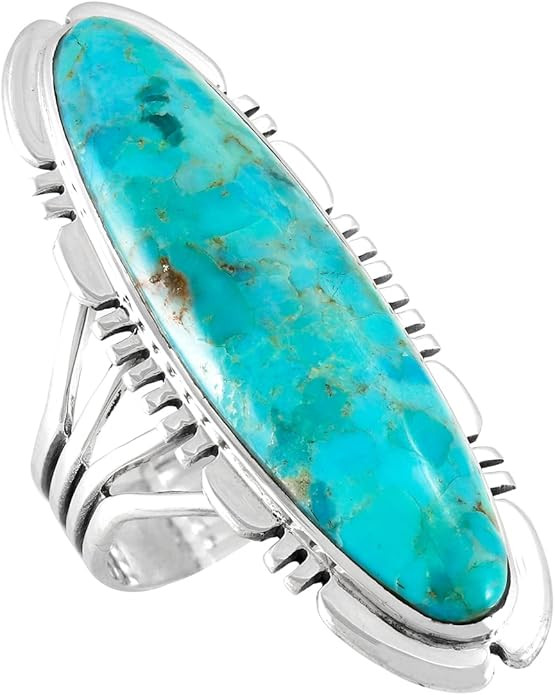 Sterling Silver Ring with Genuine Turquoise & Gemstones (SELECT color) | Amazon (US)