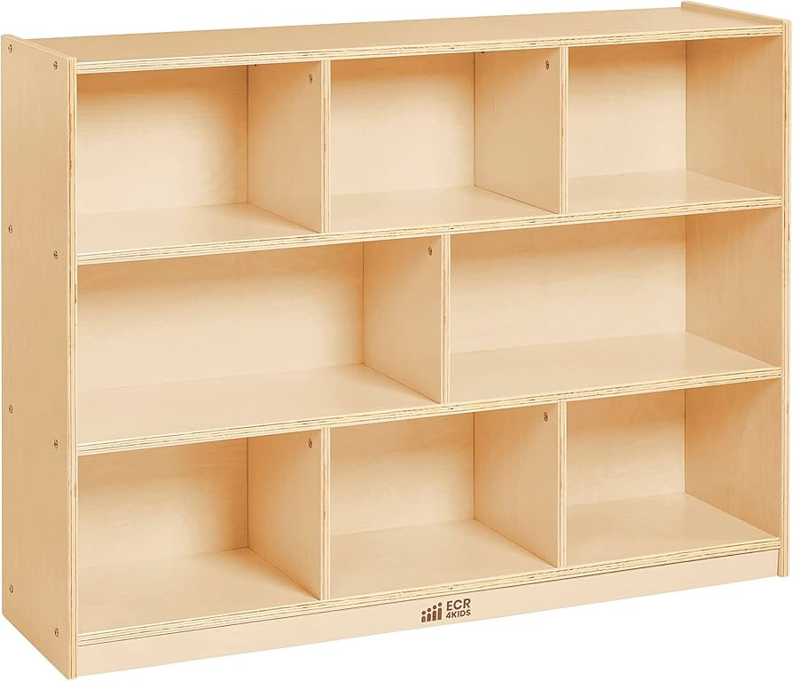ECR4Kids 8-Compartment Mobile Storage Cabinet, 36in, Classroom Furniture, Natural | Amazon (US)