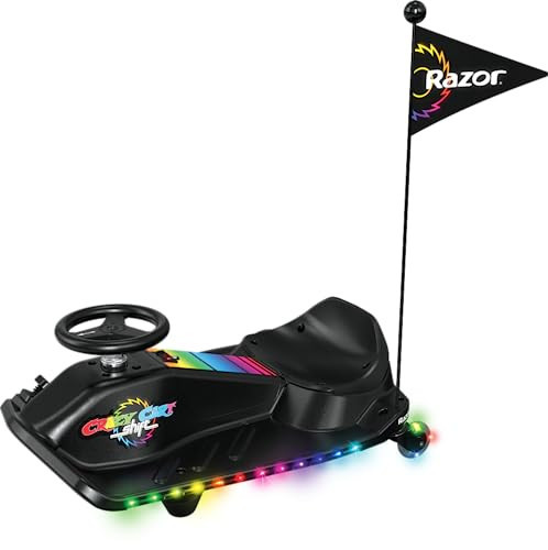 Crazy Cart Shift Lightshow Drifting Go Kart for Kids by Razor Multicolor LED Lights, Power Core Hub Motor, Variable Speed Foot Pedal | Amazon (US)