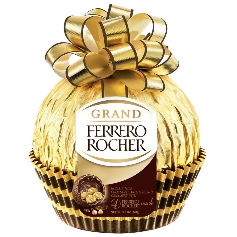 Grand Ferrero Rocher Fine Hazelnut Milk Chocolate Candy, 8.5 Oz, 4 Count | Walmart (US)