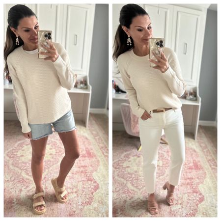How to style a beige sweater 