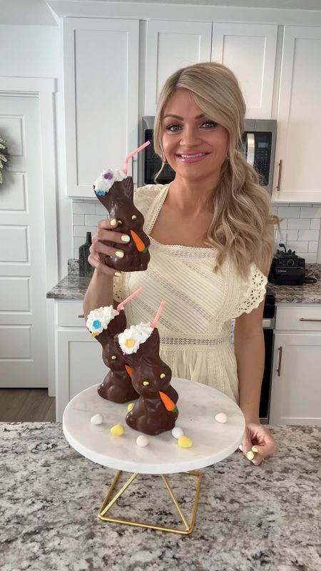 Chocolate Bunny Cocktail! 🐰🐰 Linked these cute bunnies, my yellow spring dress, and more! I have Walmart links to create this, and my dress is on sale from Revolve. 

#LTKunder50 #LTKsalealert #LTKhome