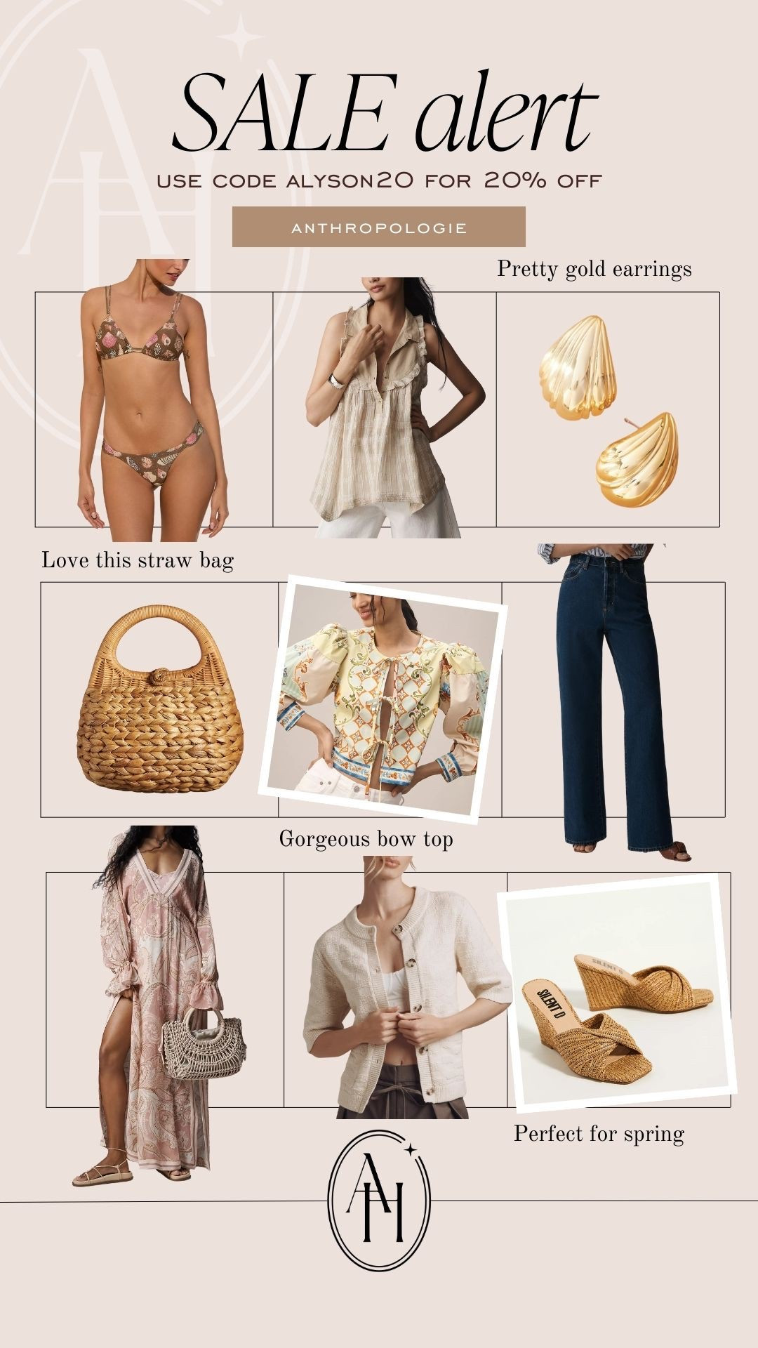 Anthropologie sale alert! Use code ALYSON20 for 20% off your purchase  

#LTKStyleTip #LTKSpringSale #LTKSeasonal