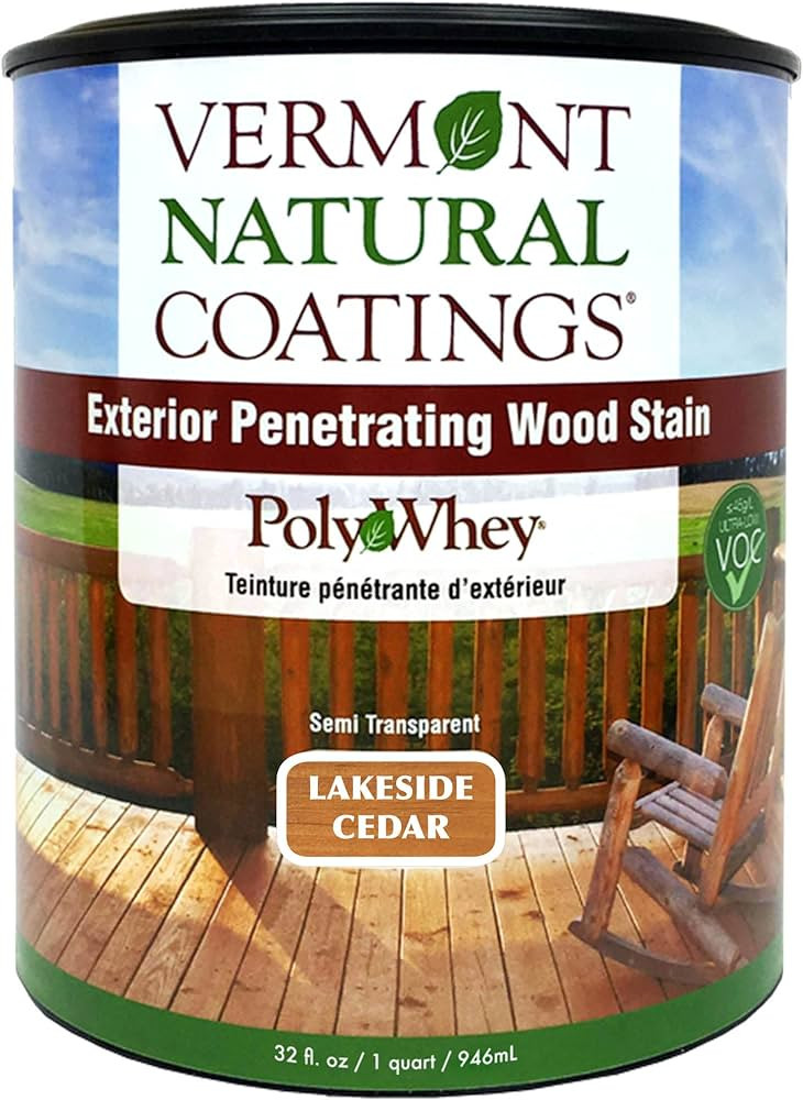 Vermont Natural Coatings PolyWhey Exterior Penetrating Stain - Lakeside Cedar - Quart | Amazon (US)