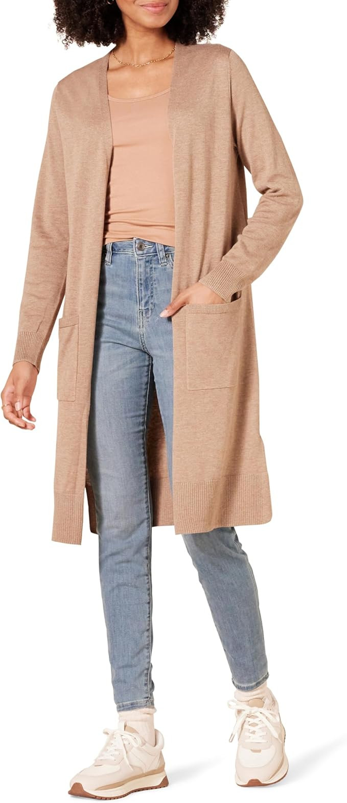 Amazon Essentials Women's Lightweight Longer Length Cardigan Sweater (Available in Plus Size) | Amazon (US)