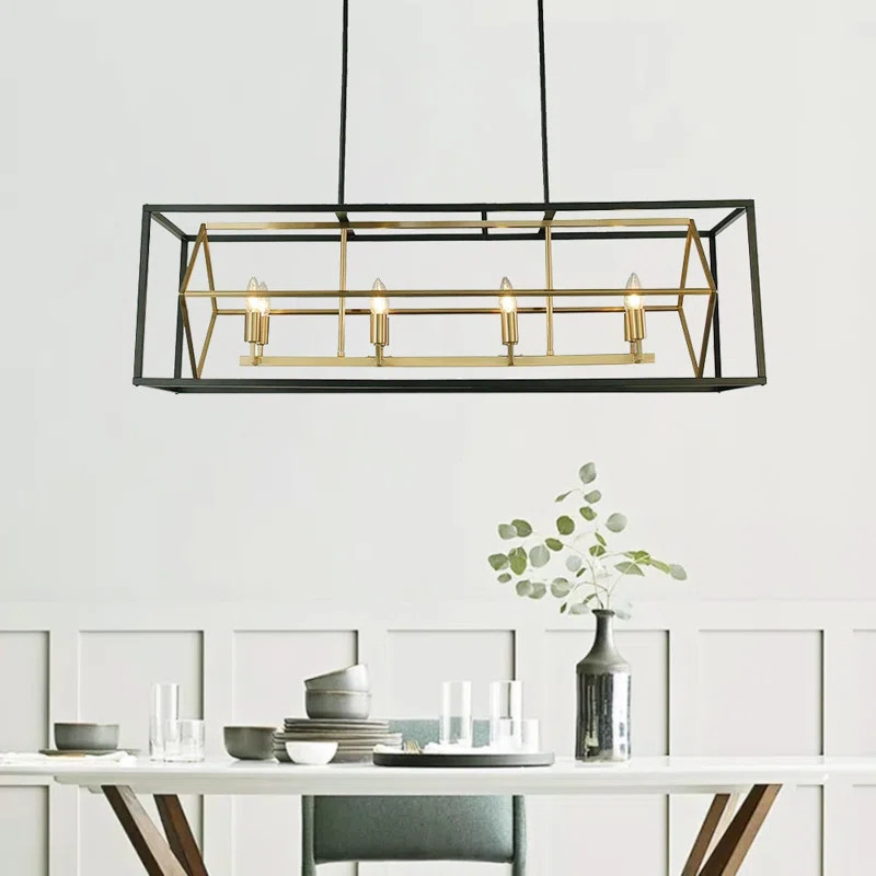 Guzik 8 - Light Dimmable Kitchen Island Square / Rectangle Chandelier | Wayfair North America