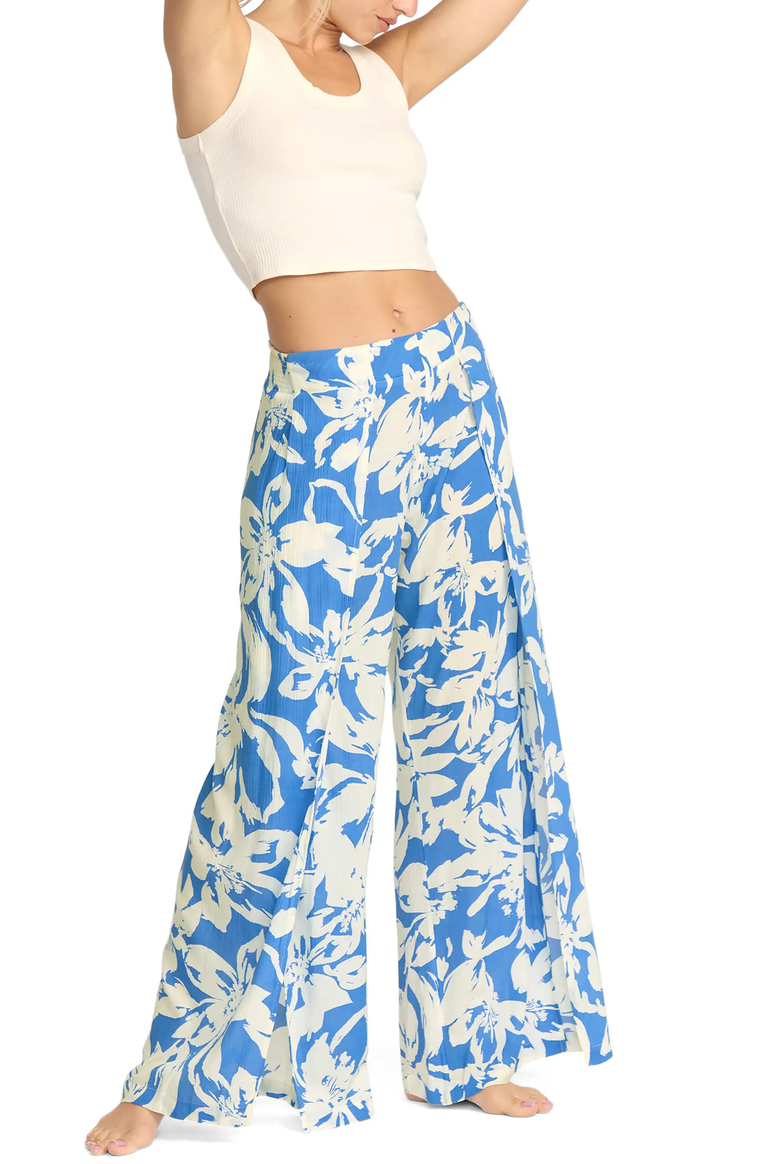 Split Spirit Floral Wide Leg Pants | Nordstrom