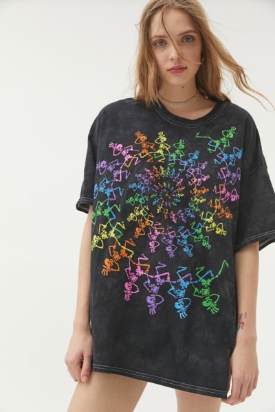 Grateful Dead Spiral T-Shirt Dress - Black S/M at Urban Outfitters | Urban Outfitters (US and RoW)