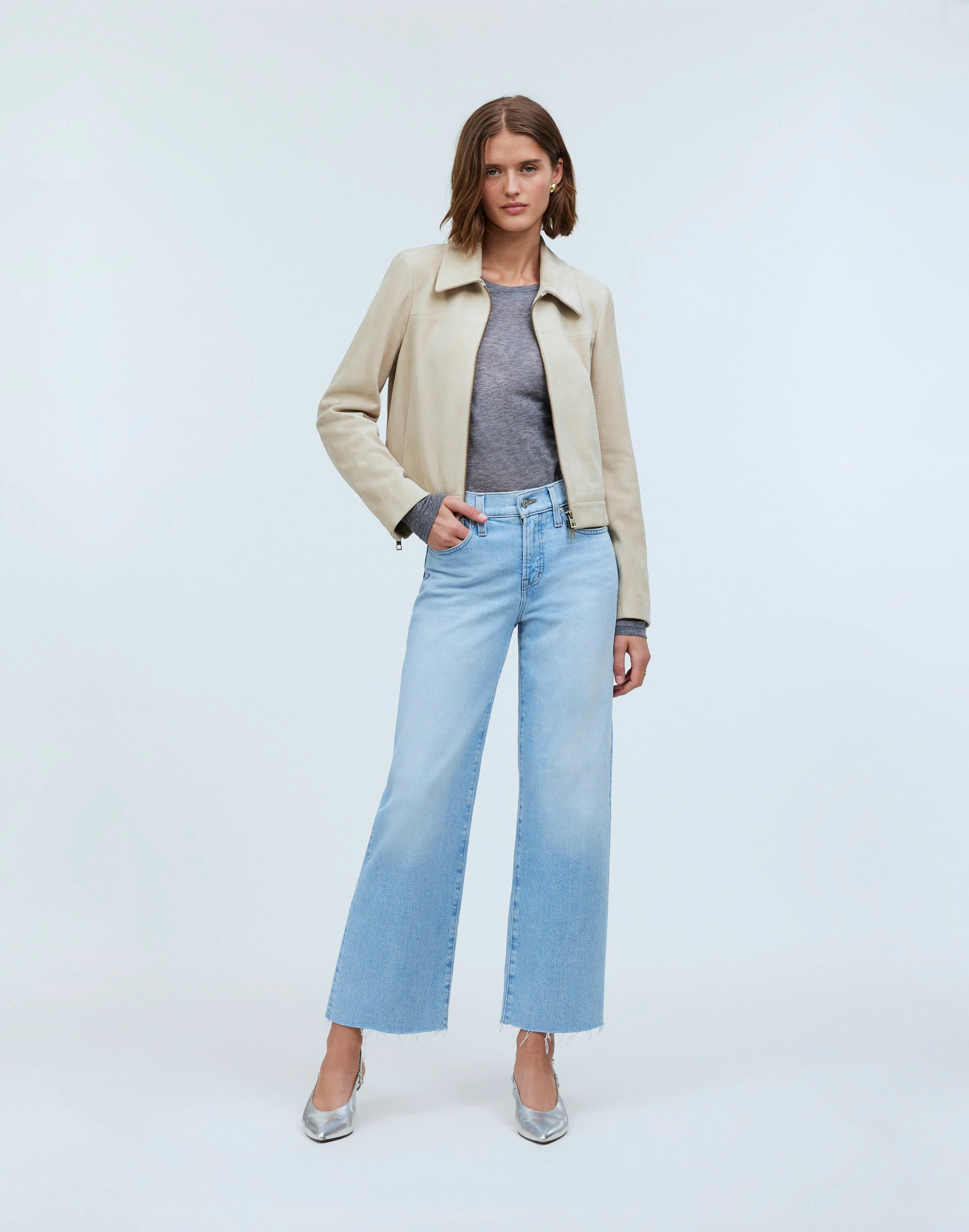 The Perfect Vintage Mid-Rise Wide-Leg Jean in Kenmore Wash: Raw-Hem Edition | Madewell