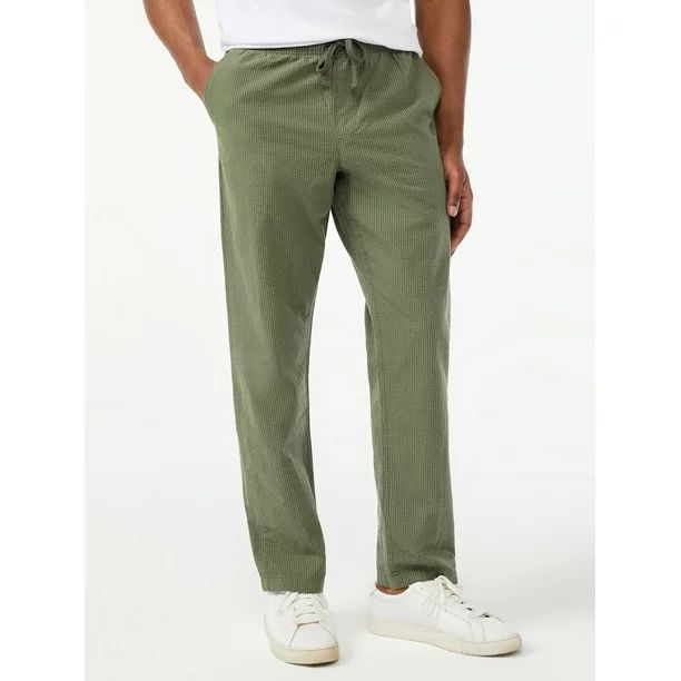 Free Assembly Men's Seersucker Stripe E-Waist Utility Pants - Walmart.com | Walmart (US)