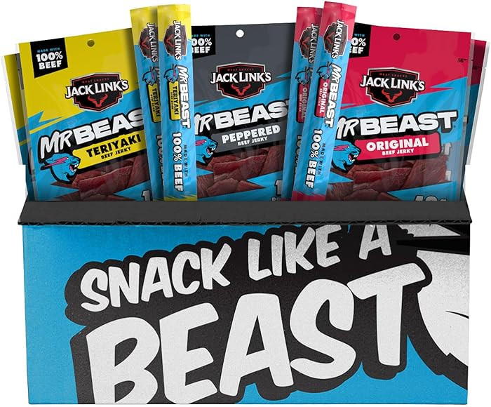 Jack Link’s x MrBeast Beef Jerky Variety Box, As Seen on Beast Games, Made with 100% Real Beef,... | Amazon (US)