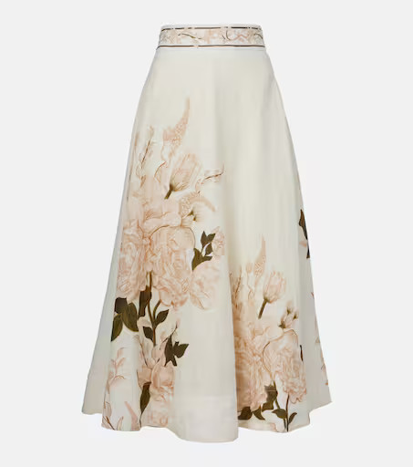 Bergamota Gardenia linen midi skirt | Mytheresa (US/CA)