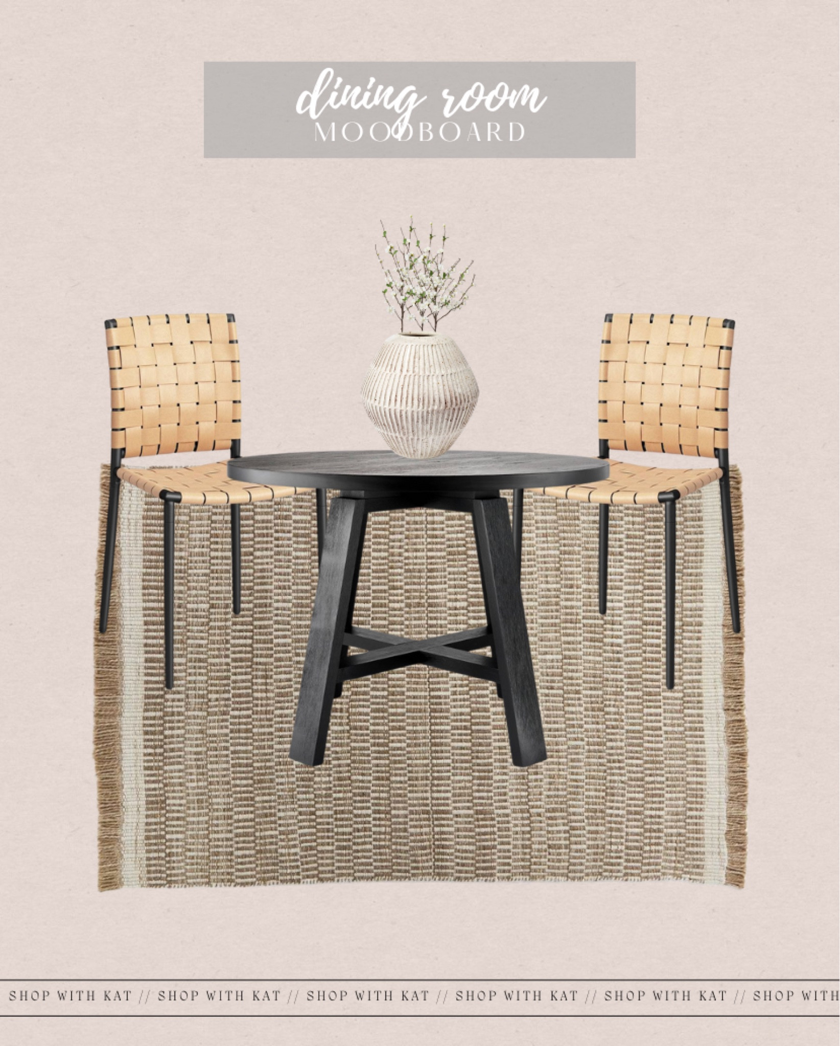 Dining Room // dining table, dining chairs, leather dining chairs, round dining table, neutral dining chairs, neutral area rug, textured vase, faux stems, modern dining room, target furniture, target decor, styled dining room

#LTKstyletip #LTKFind #LTKhome