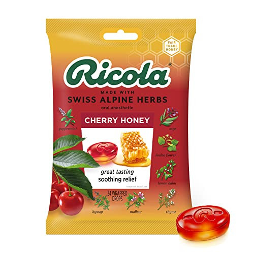 Ricola Cherry Honey Throat Drops, 24 Drops, Naturally Soothing Relief that Lasts for Scratchy, Ho... | Amazon (US)