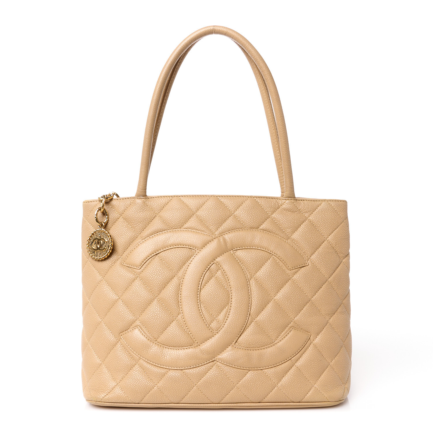 Caviar Quilted Medallion Tote Beige | FASHIONPHILE (US)