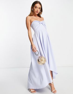 True Violet bow front high low midi dress in powder blue | ASOS (Global)