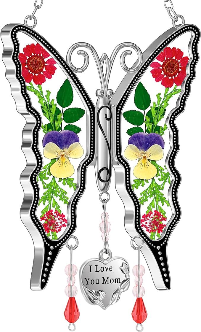 KY&BOSAM Gifts for Mom Suncatcher Butterfly Mom Gifts Mothers Day I Love You Mom-Stained Glass Su... | Amazon (US)