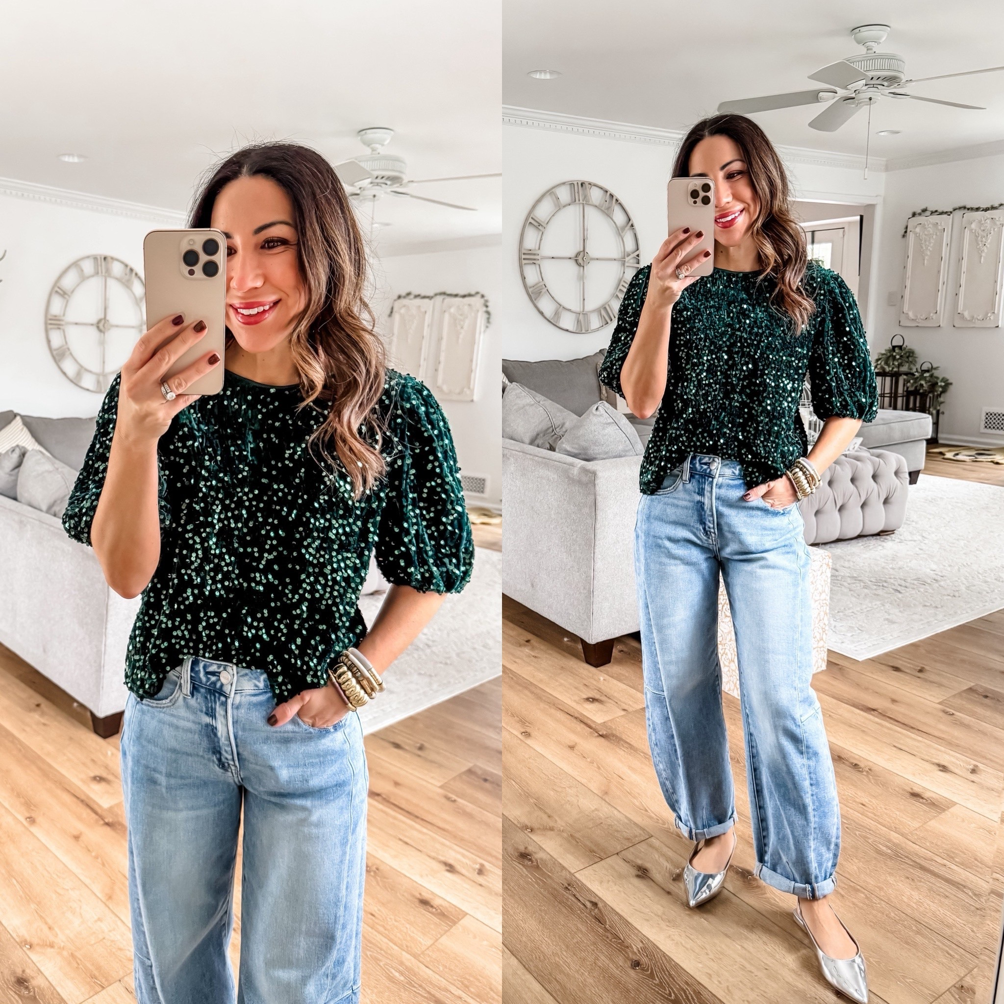 Small sequin top, 25 barrel jeans, Holiday outfit, Holiday outfits, Christmas outfit, nye outfit 


#LTKSaleAlert #LTKHoliday #LTKFindsUnder100