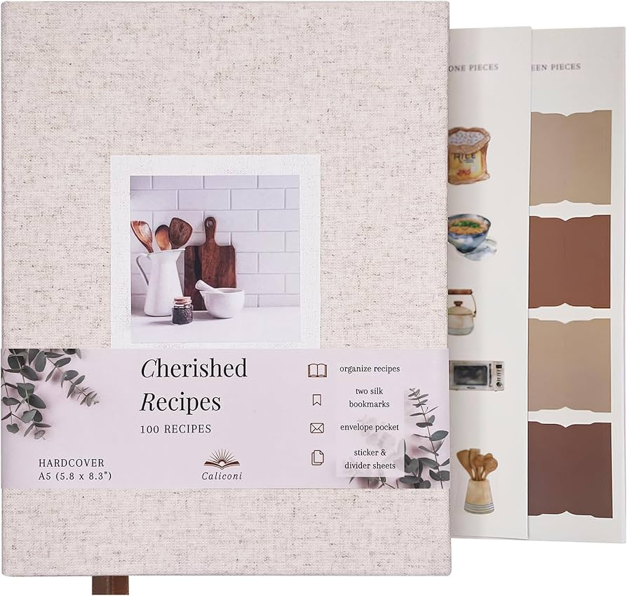 Blank Recipe Notebook With Linen Hardcover - The Perfect Neutral Recipe Book To Write In Your Own... | Amazon (US)