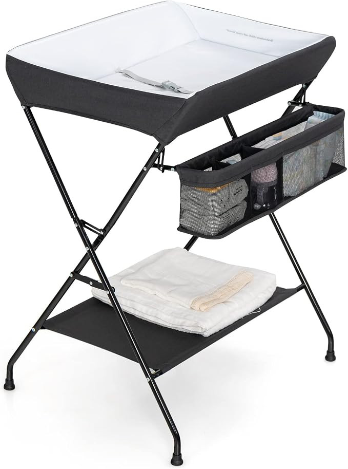 Costzon Changing Table, Portable Baby Changing Table Foldable Diaper Changing Station with Safety... | Amazon (US)