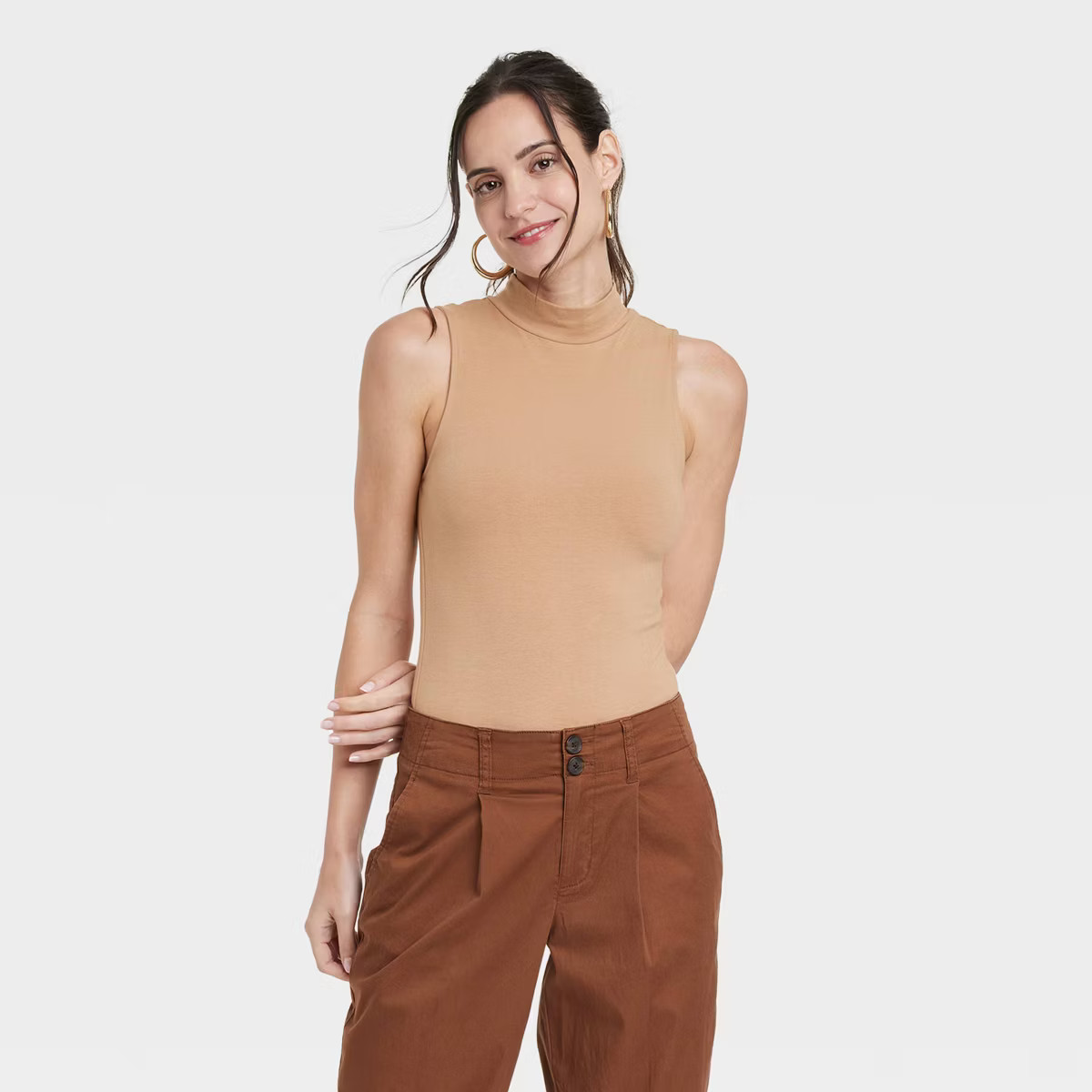 Women's Mock Turtleneck Tank Bodysuit - A New Day™ | Target