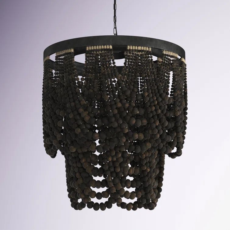 Hatfield 3 - Light Unique Tiered Chandelier with Beaded Accents | Wayfair Professional