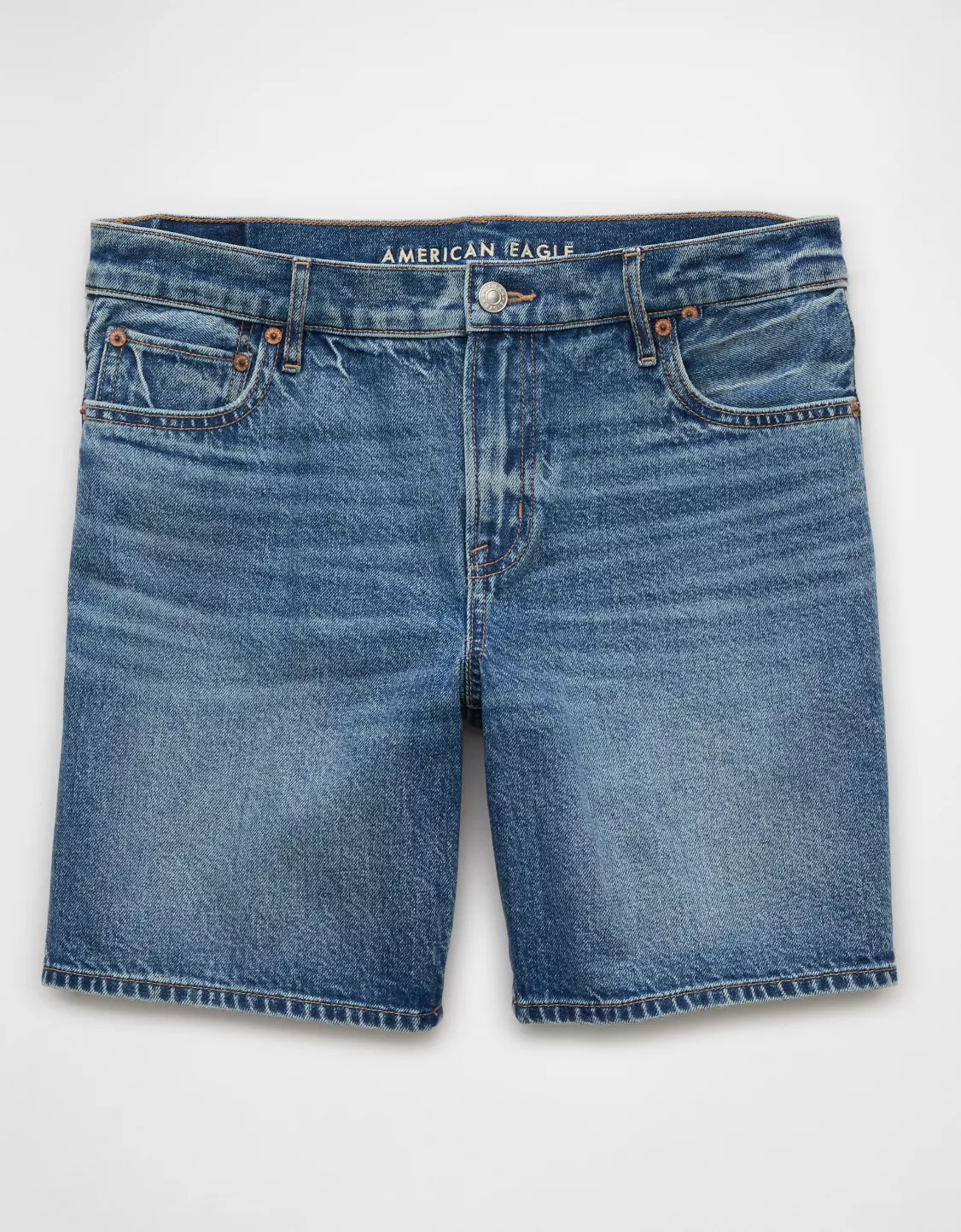 AE 8" Strigid Perfect Denim Bermuda Short | American Eagle Outfitters (US & CA)