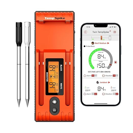 ThermoPro TempSpike Wireless Meat Thermometer with 2 Meat Probes, 500FT Bluetooth Meat Thermomete... | Amazon (US)