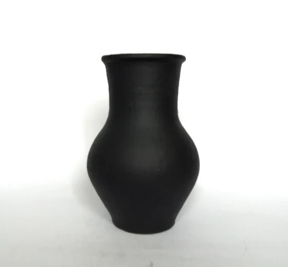 Wabi sabi pottery black clay vessel. Tall black ceramic vase. Old antique pitcher. | Etsy (US)