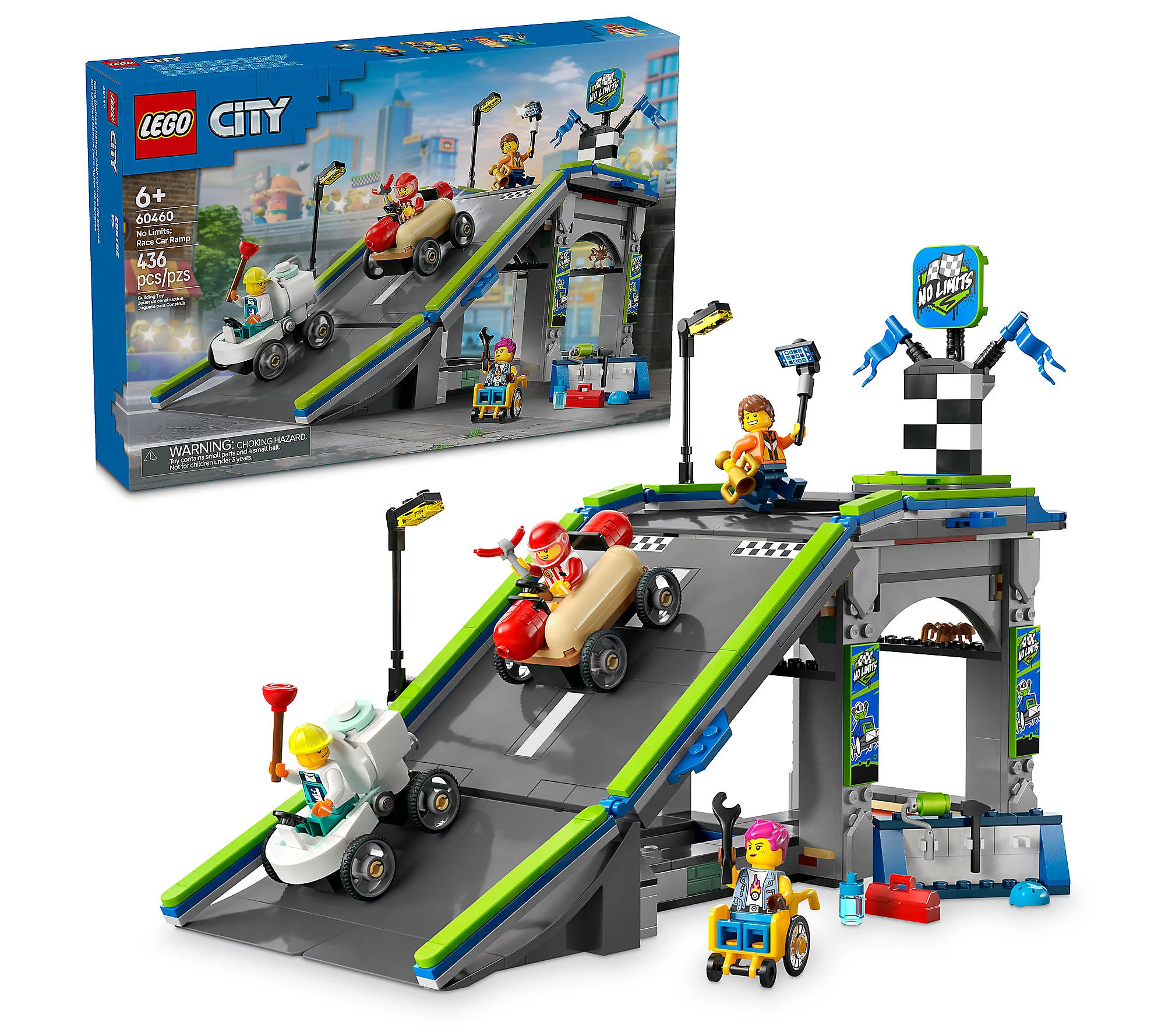 LEGO City No Limits Race Car Ramp Track Toy Soa pbox-Racing Set | QVC