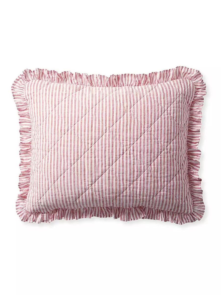 Nantucket Stripe Sham - Red | Serena and Lily