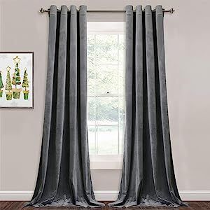 Dreaming Casa Darkening Rose Velvet Curtains for Living Room Thermal Insulated Rod Pocket Back Ta... | Amazon (US)