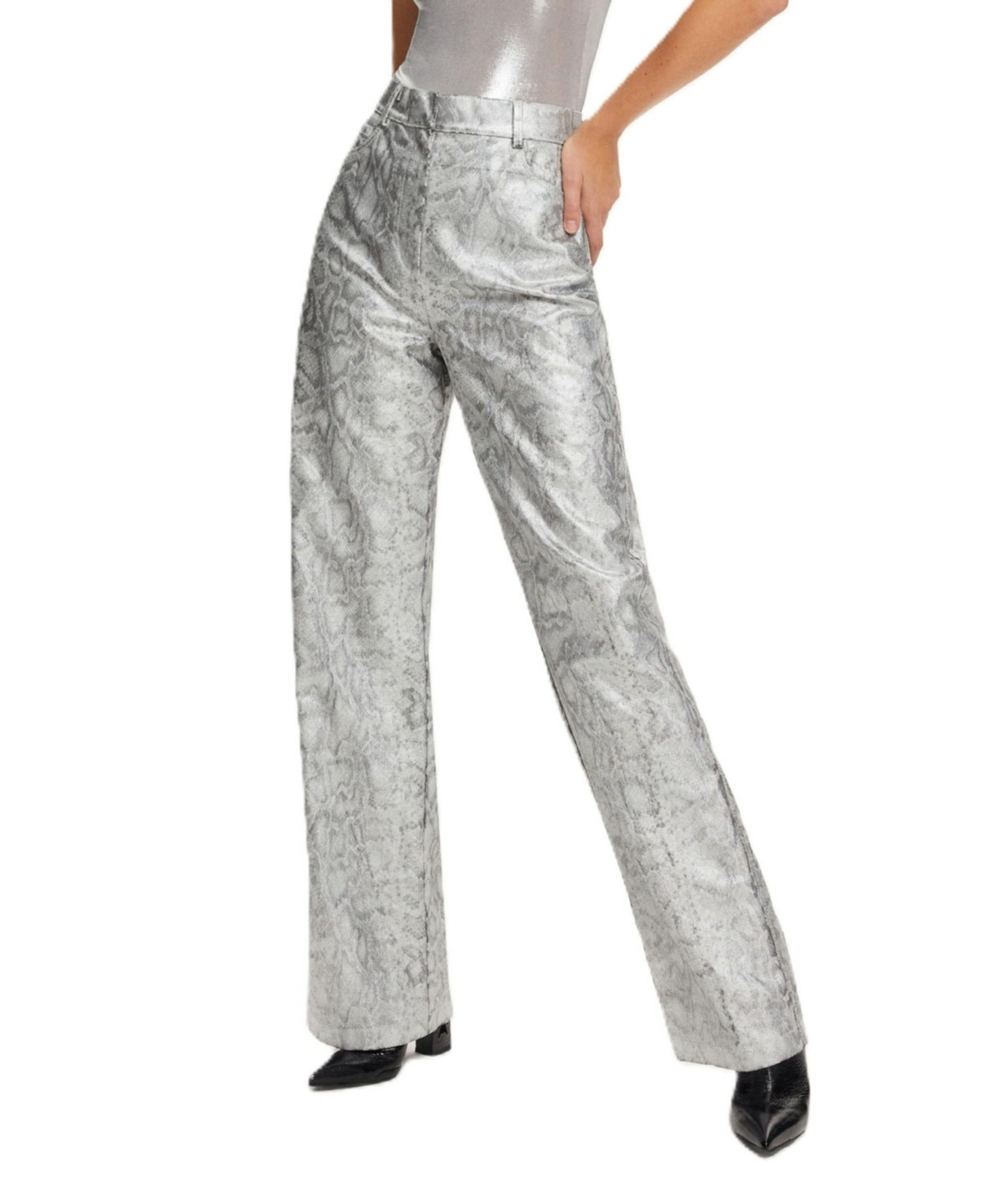 Nocturne Women's Silver Snake Print Pants - Silver | Macy's