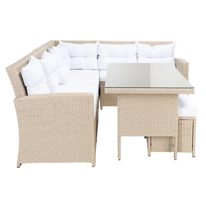 Barela Wicker/Rattan 8 - Person Seating Group with Cushions | Wayfair North America