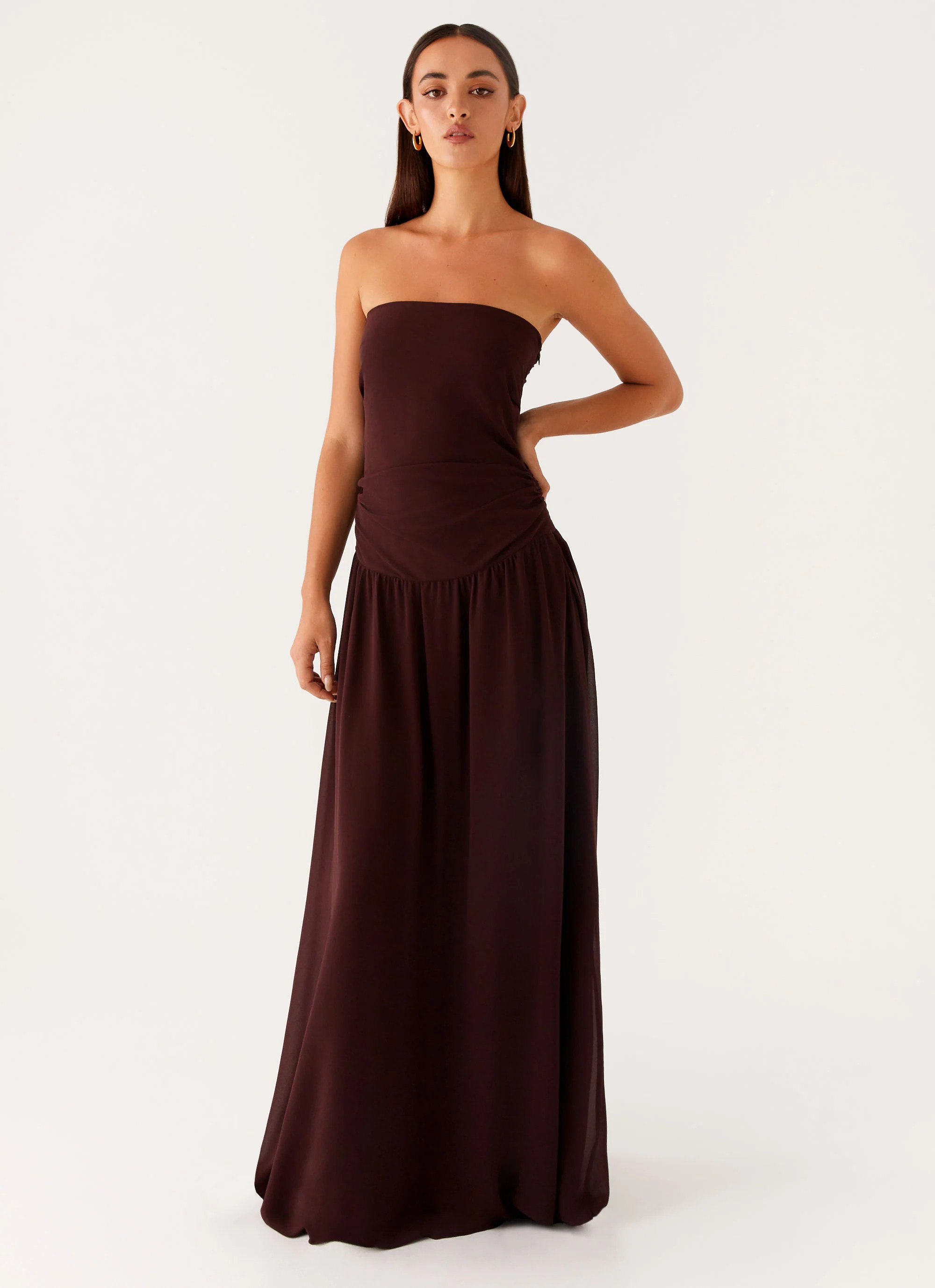 Covia Strapless Maxi Dress - Dark Chocolate | Peppermayo (Global)