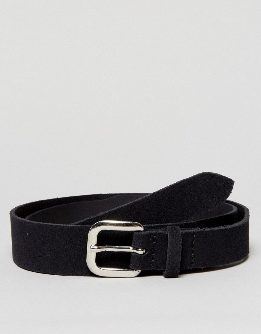 ASOS Slim Belt In Navy Suede - Navy | ASOS US