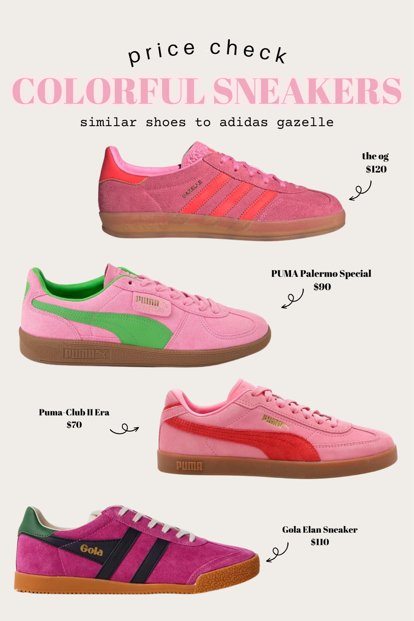 Itsliddystyle sharing colorful sneakers. Colorful sneaker. Adidas Gazelle. Pink sneakers. Colorful shoes. 

#LTKStyleTip #LTKSaleAlert #LTKShoeCrush