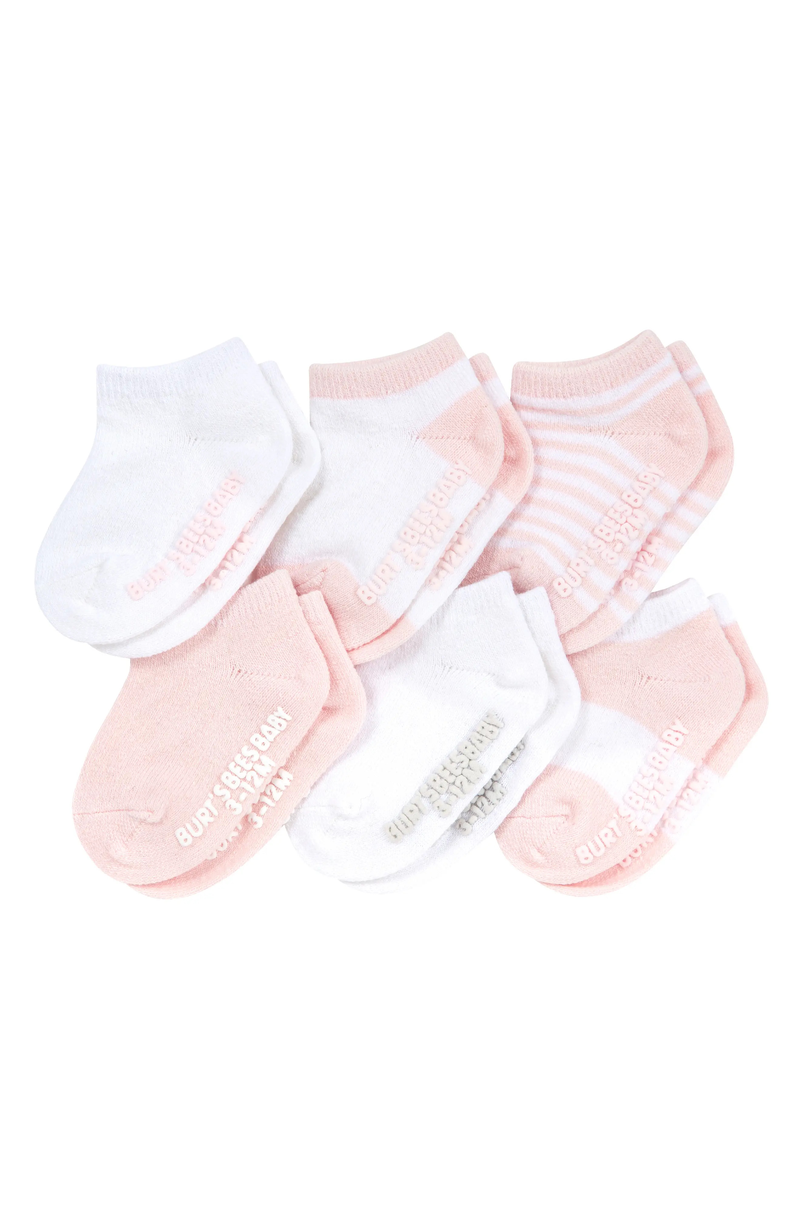 Infant Burt's Bees Assorted 6-Pack Ankle Socks, Size 0-3M - Pink | Nordstrom