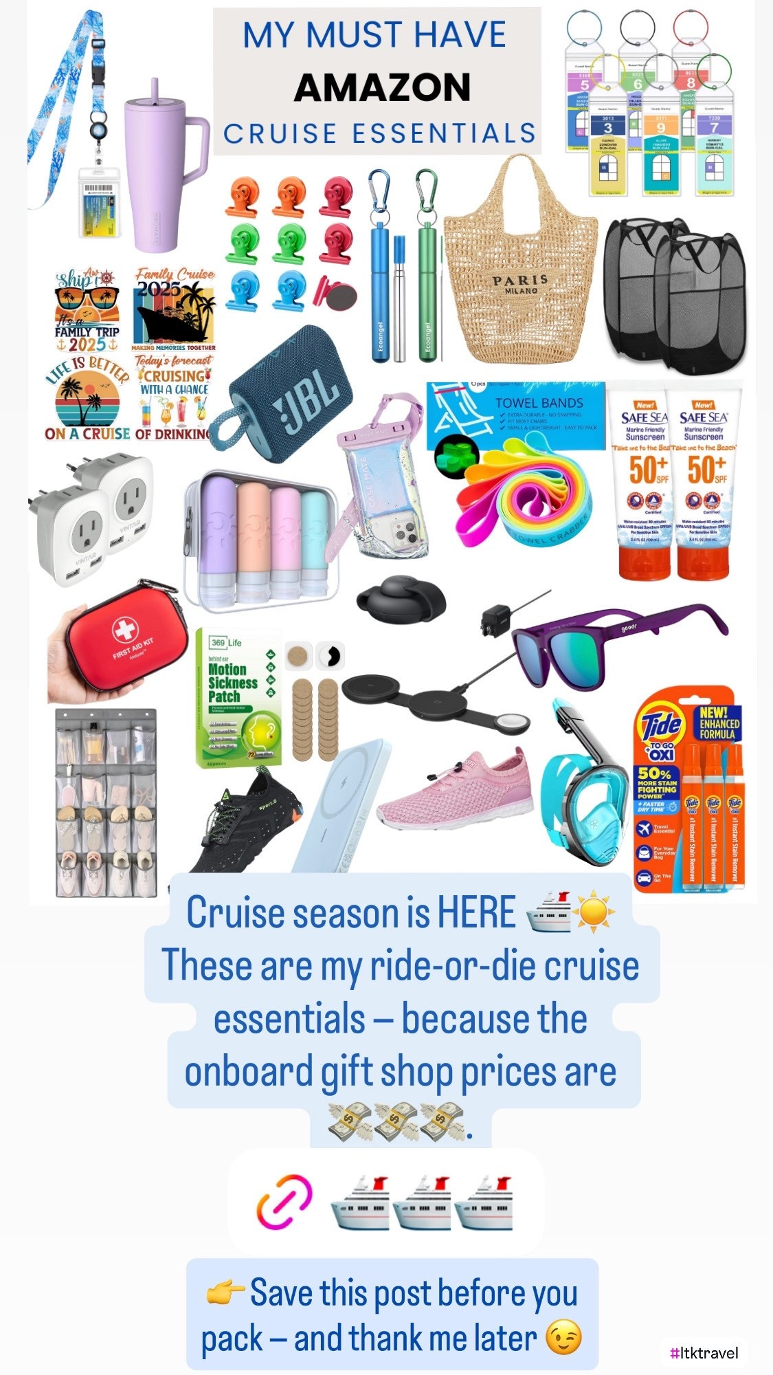 Travel Essentials 
Cruise vacation coming up over winter break? 🛳️☀️
Don’t make the mistake of paying gift-shop prices onboard — these are my must-have Amazon cruise essentials that make travel smoother, easier, and way more fun.

From cabin organization and pool-day musts to motion sickness fixes and packing lifesavers, these are the items I never cruise without. Perfect for first-time cruisers, seasoned travelers, or anyone planning a warm-weather escape this winter.

👉 Save this post before you pack — and thank me later 😉 cruise essentials
amazon cruise finds
cruise packing list
winter cruise vacation
travel essentials
cruise must haves
vacation packing
resort vacation essentials
amazon travel finds
carry on essentials
cruise cabin organization
cruise accessories


#cruiseessentials
#cruisepacking
#cruisevacation
#wintertravel
#amazontravel
#amazonfinds
#travelmusthaves
#vacationessentials
#resortvacation
#cruisehack
#ltktravel
#ltkcreator
#ltkfinds
#travelinspo
#packingsmart
#ltkswim

#LTKGiftGuide #LTKSaleAlert #LTKFindsUnder50