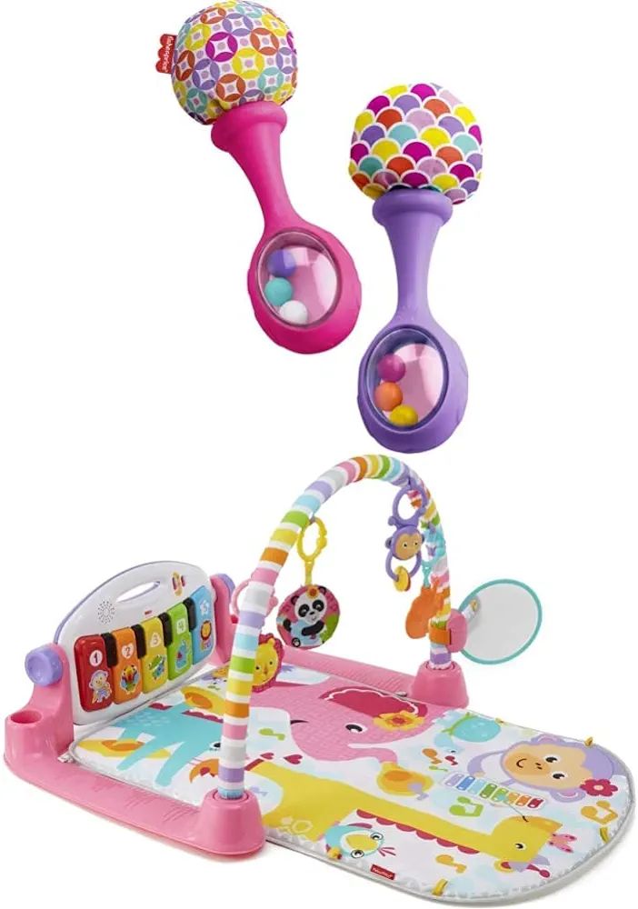 Fisher-Price Baby Toy Bundle Including Baby Gym with Kick & Play Piano Learning Toy and Set of 2 ... | Amazon (US)