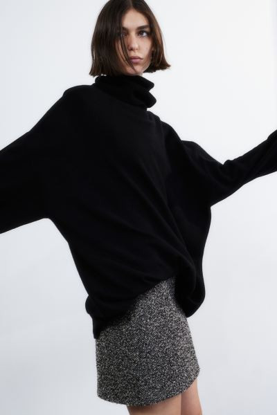 Textured mini skirt - Dark grey - Ladies | H&M GB | H&M (UK, MY, IN, SG, PH, TW, HK)