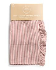 50x96 2pk Newport Pinstripe With Ruffle Trim | TJ Maxx