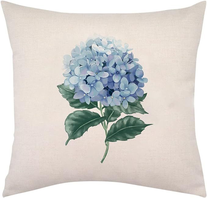 Spring Throw Pillow Covers 18x18 Hydrangea Flower Throw Pillow Covers Floral Summer Spring Decora... | Amazon (US)