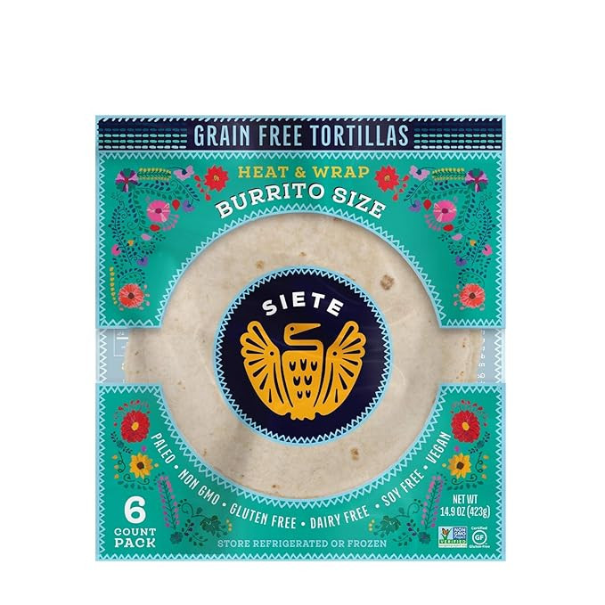 Siete Family Foods, Tortilla Burrito Grain Free Wrap, 15 Ounce | Amazon (US)