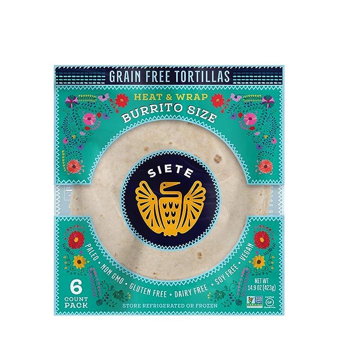 Siete Family Foods, Tortilla Burrito Grain Free Wrap, 15 Ounce | Amazon (US)