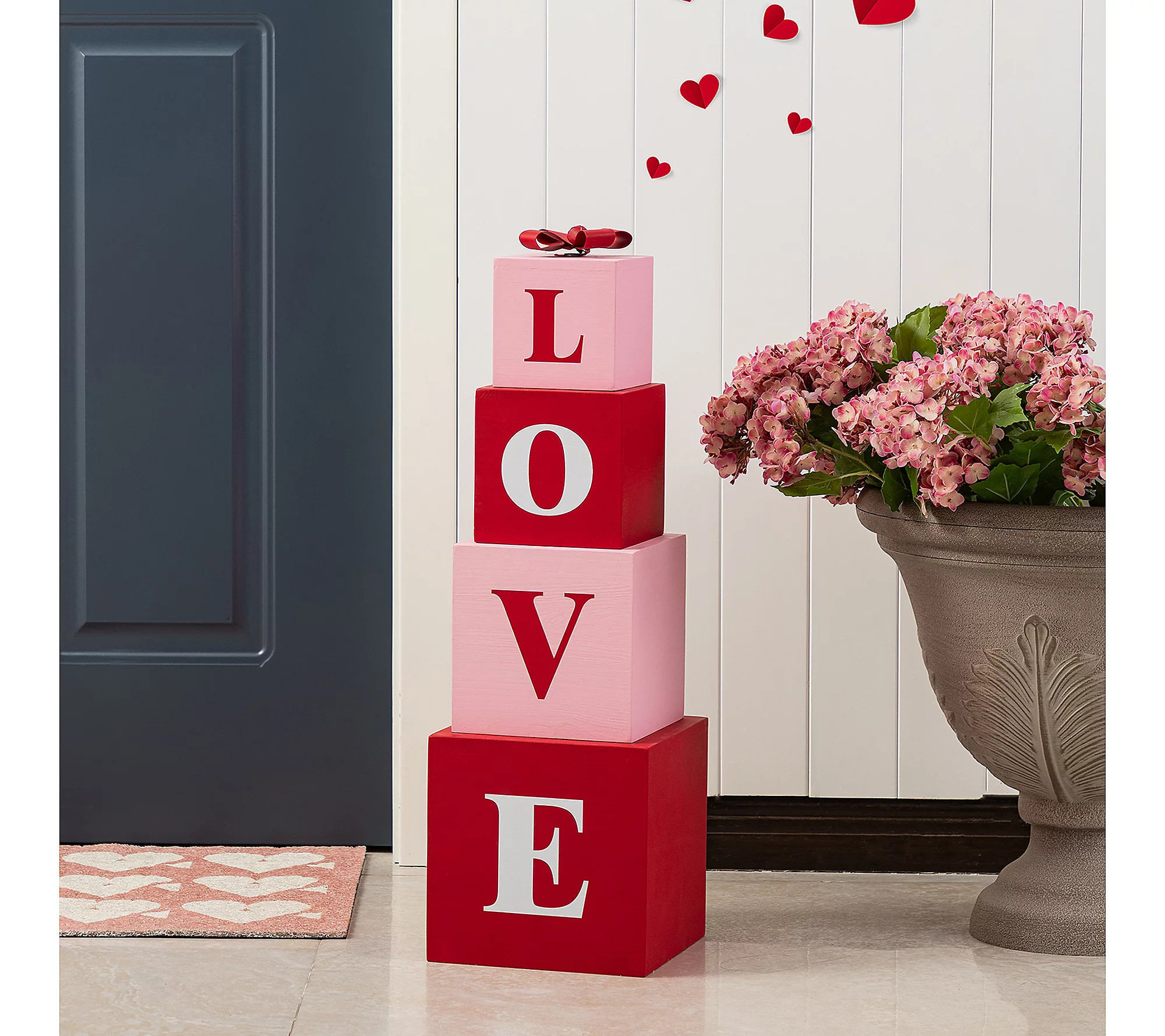 Glitzhome 25""H Valentine's Double-Sided Boxed P orch Decor | QVC