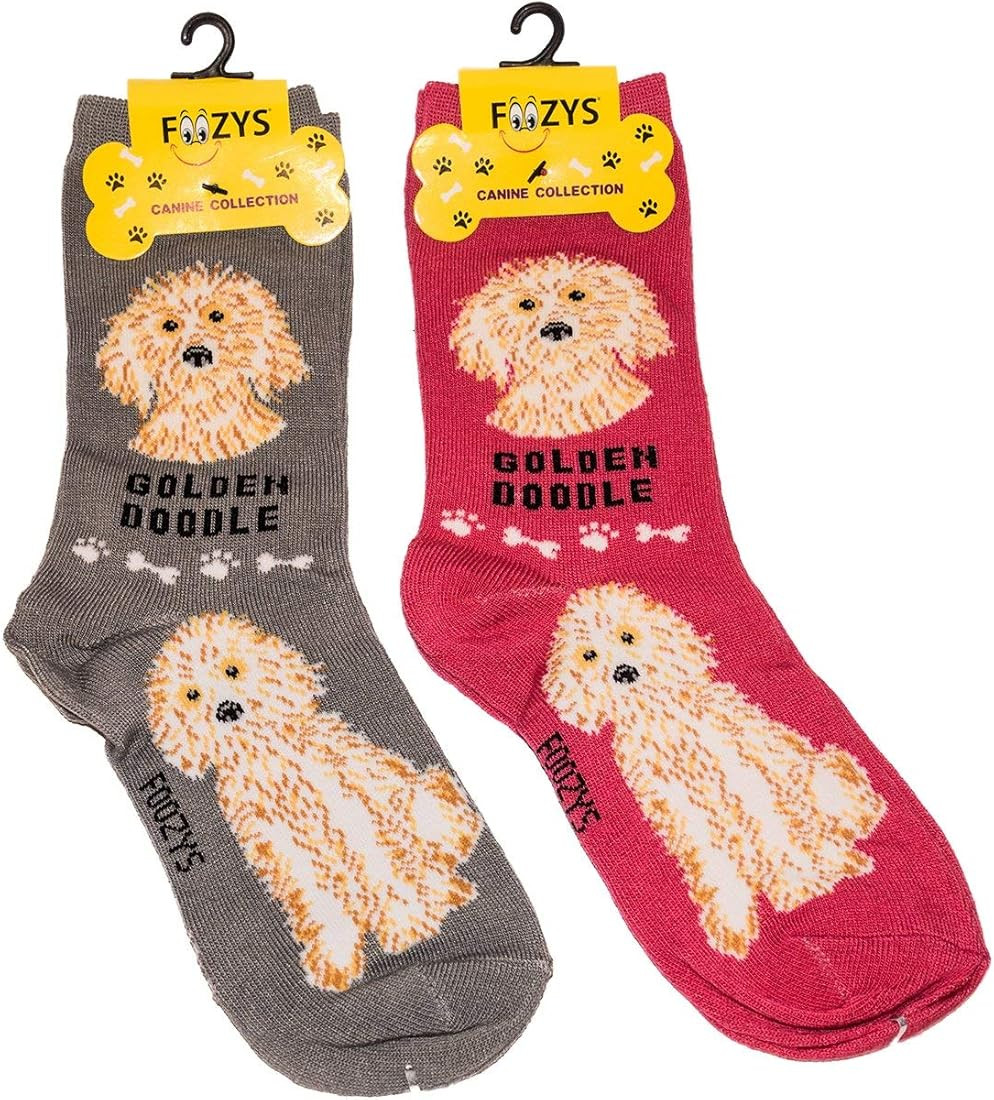 Foozys Unisex Crew Socks | Canine/Dog Collection | Goldendoodle | Amazon (US)