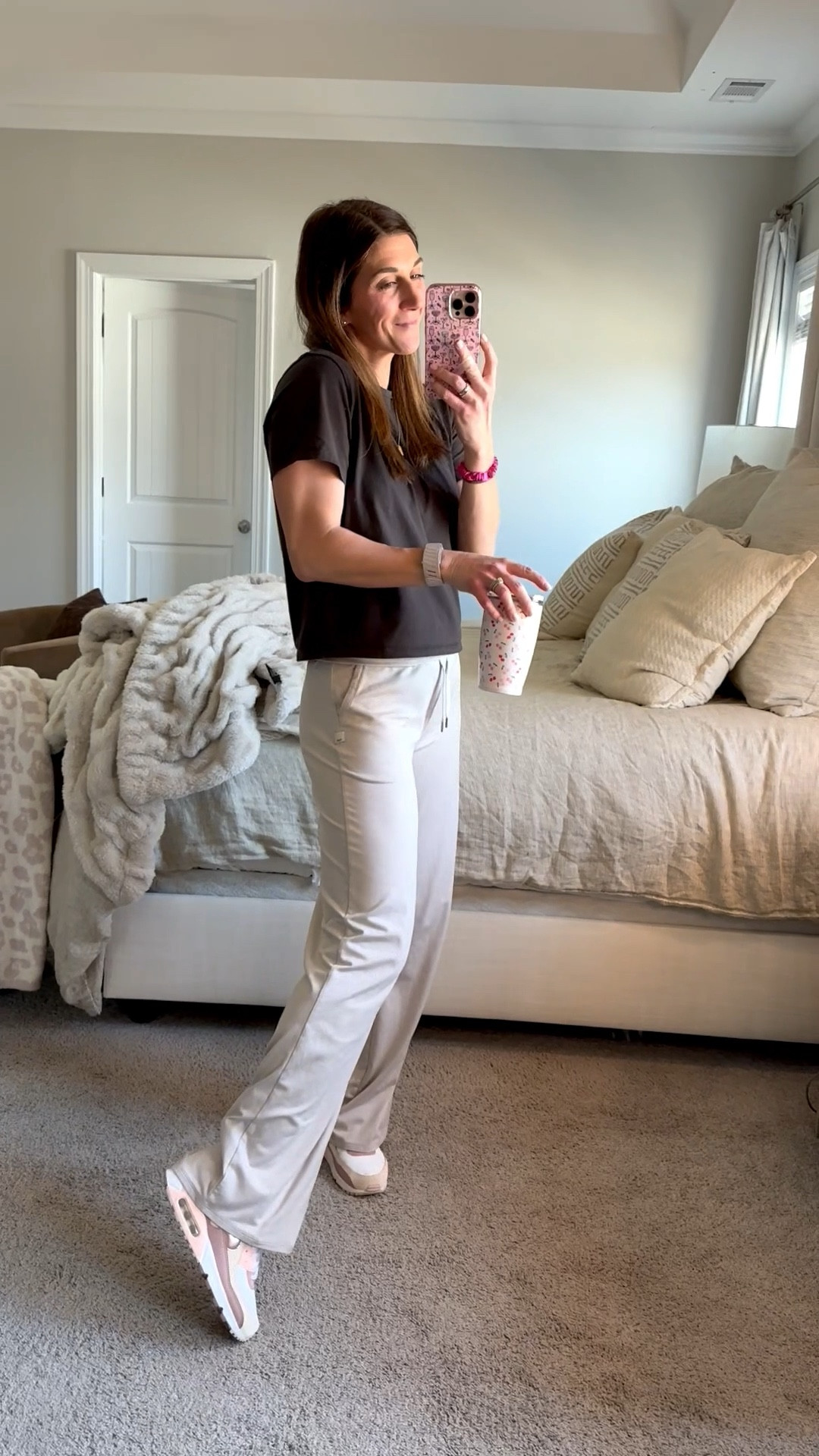Shop outfit details here. 

Tees is sold out from Athleta but linked a few similar options! Size small
Pants are Wide Leg pant from Vuori. Super soft and high waisted. Functional drawstring. TTS-small
Shoes are Nike Air max size 8.5. Come in other colors!

Necklace and loopy phone case also linked! 10% off loopy-code: watsonansley10

Athletic | Athleta | shirt | tee | fit | fitness | workout | daily | athleisure | comfy | yoga pants | soft | drawstring | wide leg | flare | Nikes | sneakers | shoes | tiny tags | necklaces | loopy | phone case | swig | mug | daily | ootd | mom life 



#LTKootd #LTKmomlife #LTKActive